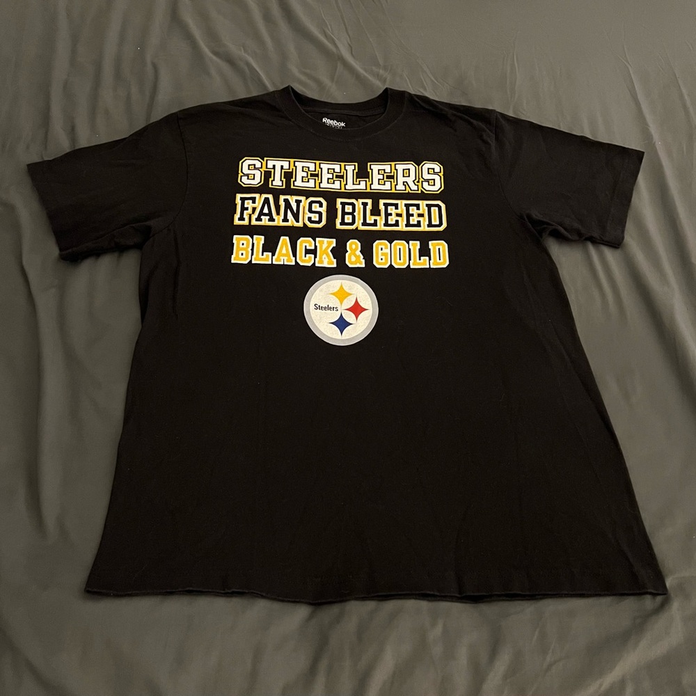 Pittsburgh Steelers fans bleed black & gold NFL double sided print t-shirt